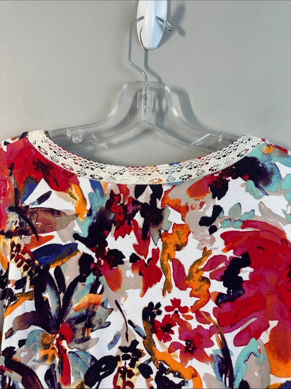 Logo by Lori Goldstein Floral Printed Cardigan Ruffles Lace Size XL